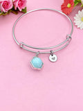 Silver or Gold Jade Bracelet, Natural Gemstone Jewelry N3961
