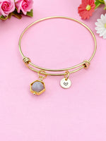Gold or Silver Tourmaline Charm Bracelet, Natural Gemstone Jewelry, N3960