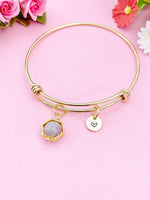 Gold or Silver Tourmaline Charm Bracelet, Natural Gemstone Jewelry, N3960