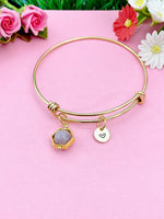 Gold or Silver Tourmaline Charm Bracelet, Natural Gemstone Jewelry, N3960