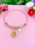 Gold Citrine Bracelet, Natural Gemstone Jewelry, N3959