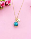 Natural Variscite Necklace in Gold or Silver, Mother's Day Gift, N5984