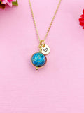Natural Variscite Necklace in Gold or Silver, Mother's Day Gift, N5984