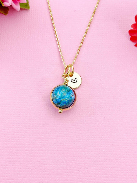 Natural Variscite Necklace in Gold or Silver, Mother's Day Gift, N5984