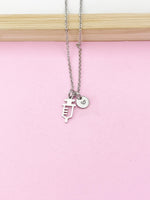 Silver Medical Injection Syringe Charm Necklace, Doctor Nurse Gifts, N2979
