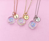 Gold or Silver Forget Me Not Charm Necklace, N5771A