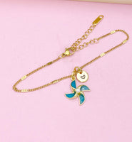 Gold Pinwheel Charm Bracelet, DN5171B