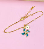 Gold Pinwheel Charm Bracelet, DN5171B