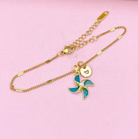 Gold Pinwheel Charm Bracelet, DN5171B
