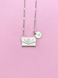 Silver Handbag with Flower Pendant Necklace, Brass Locket Pendants, N6056