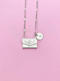 Silver Handbag with Flower Pendant Necklace, Brass Locket Pendants, N6056