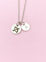 Silver or Gold Sagittarius Charm Necklace, Sagittarius Archer, D478