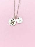 Silver or Gold Sagittarius Charm Necklace, Sagittarius Archer, D478