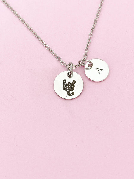 Silver or Gold Scorpio Scorpion Charm Necklace, Scorpio Scorpion, D483