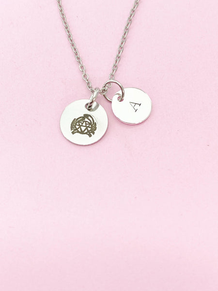 Silver or Gold Cancer Crab Charm Necklace, D484