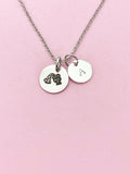Silver or Gold Aquarius Water Bearer Charm Necklace, D485