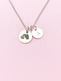 Silver or Gold Aquarius Water Bearer Charm Necklace, D485
