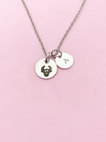 Silver or Gold Taurus Bull Charm Necklace, D486