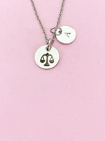 Silver or Gold Libra Scales Charm Necklace, D487