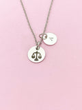 Silver or Gold Libra Scales Charm Necklace, D487