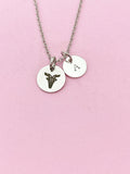 Silver or Gold Capricorn Sea Goat Charm Necklace, D488