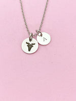 Silver or Gold Capricorn Sea Goat Charm Necklace, D488