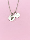 Silver or Gold Capricorn Sea Goat Charm Necklace, D488