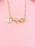Gold or Silver Tulip Charm Necklace, Spring Jewelry, N5999
