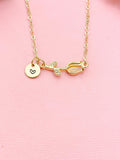 Gold or Silver Tulip Charm Necklace, Spring Jewelry, N5999
