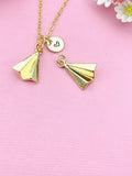 Gold or Silver Paper Airplane Charm Necklace, Freedom Adventure Jewelry Gifts, N6002