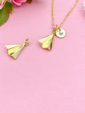Gold or Silver Paper Airplane Charm Necklace, Freedom Adventure Jewelry Gifts, N6002
