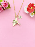 Gold Manta Ray Charm Necklace, Ocean Sea Jewelry, N6003
