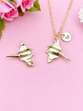 Gold Manta Ray Charm Necklace, Ocean Sea Jewelry, N6003