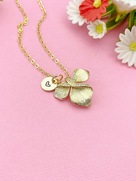 Gold Leaf Charm Necklace, N6007