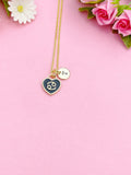 Gold Cancer Heart Charm Necklace, Constellations Option, N3814
