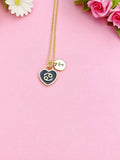 Gold Cancer Heart Charm Necklace, Constellations Option, N3814