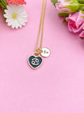 Gold Cancer Heart Charm Necklace, Constellations Option, N3814