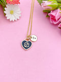 Gold Cancer Heart Charm Necklace, Constellations Option, N3814