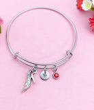 Silver High Heel Fashion Shoe Charm Bracelet, N6058