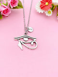 Silver Egyptian Eye of Horus Charm Necklace, N670S1