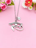 Silver Egyptian Eye of Horus Charm Necklace, Egyptian Eye of Horus Gift, Eye Charm, Eye of Horus Gifts, Personalized Christmas Gift, N749