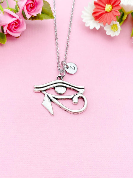 Silver Egyptian Eye of Horus Charm Necklace, Egyptian Eye of Horus Gift, Eye Charm, Eye of Horus Gifts, Personalized Christmas Gift, N749