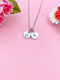 Poppy Necklace, Personalized Initial Charm, August Birthday Gift, N3738