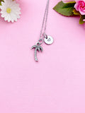 Silver Coconut Tree Charm Necklace, Plant Biologist School Student Gifts, N789