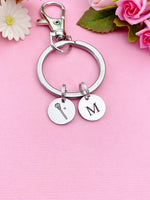 Silver Lacrosse Charm Keychain, D215B
