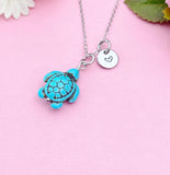 Silver Sea Turtle Charm Necklace, N5709A
