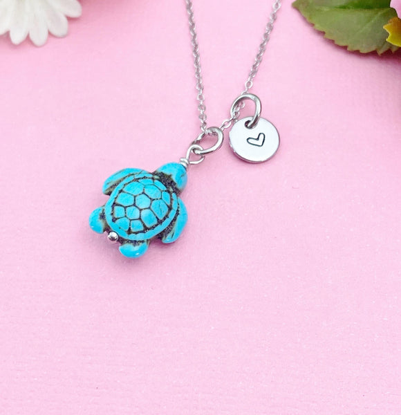 Silver Sea Turtle Charm Necklace, N5709A