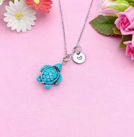 Silver Sea Turtle Charm Necklace, N5709A
