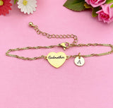 Silver or Gold Godmother Gift, Godmother Bracelet, Heart, Godmother Jewelry, Mother's Day Gift, Godmother Goddaughter Gift, D258