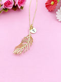 Gold Feathers Charm Necklace, N6020